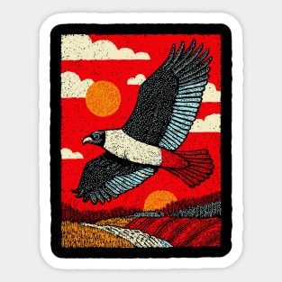 Soaring Vulture | Rustic Americana Landscape Sticker